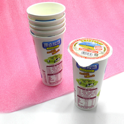 Papierowe kubki do mrożonego jogurtu spożywczego 3 uncje 4 uncje 70 mm Top Dia 100 mm Pokrywa SGS