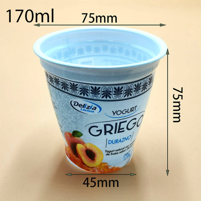 Plastikowe kubki do jogurtu z etykietą termokurczliwą 5,7 uncji 170 ml Jednorazowa odporność na mróz