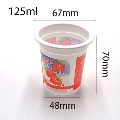 niestandardowy ekologiczny kubek do pakowania jogurtu o pojemności 125 ml z tworzywa sztucznego PP,
