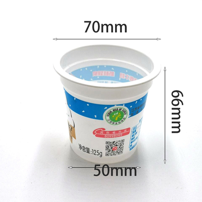 Kubek spożywczy o pojemności 120 ml z tworzywa sztucznego z tworzywa sztucznego do pakowania jogurtu / mleka / wina drogą morską