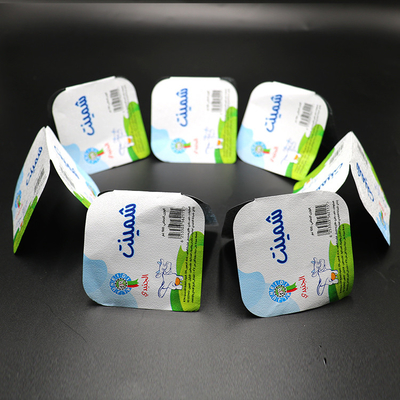 Miękki temperament 0,038 mm Aluminiowe pokrywki do jogurtów Drukowane zgrzewane prostokątne pokrywki