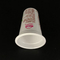Jednorazowy plastikowy kubek jogurtowy o pojemności 150 ml z nadrukiem logo